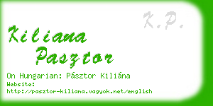 kiliana pasztor business card